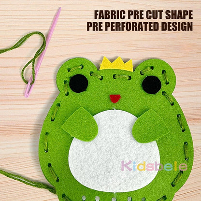 Children's Sewing Animals Craft Kit Forest Creatures Sewing Pretty Felt Animals Plush Educational Set for Kids Gift for Beginner