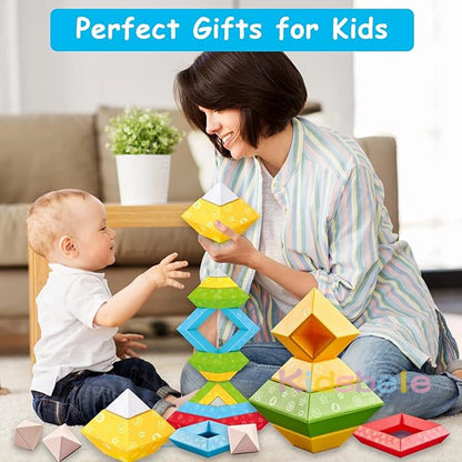 Building Blocks Stacking Toys For Children Montessori Kids 30Pcs Preschool Educational Baby Sensory Toys Christmas Pyramid Gifts