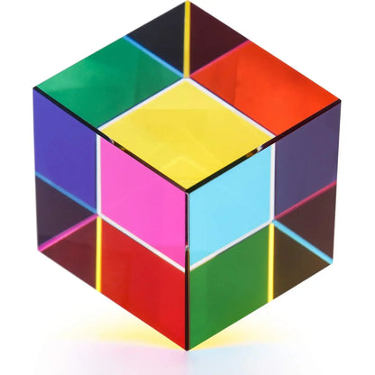 25mm Color Cube Prism Three Primary Colors Popular Science Optical Color Experiment Toys Home Color Neocubes Toy