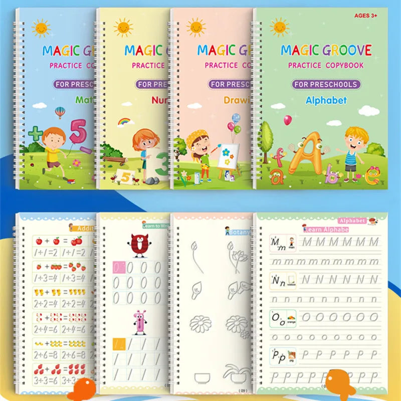 Cahier de dessin magique réutilisable pour enfants, jouets de dessin pour enfants, entraînement au contrôle du stylo Montessori, autocollant d'écriture, jouet éducatif d'apprentissage pour enfants