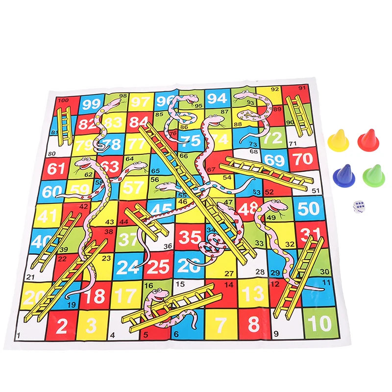 ¡Oferta! 1 juego de escalera de serpiente, juguetes educativos para niños, juego de mesa interesante, tablero de ajedrez volador portátil, juego de mesa familiar