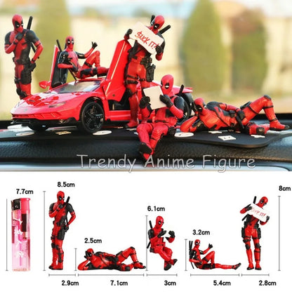 Mini Deadpool Action Figure Decorations Doll Sitting Posture Model Toys Anime Superheroe New Mutants Figurine for Child's Gifts