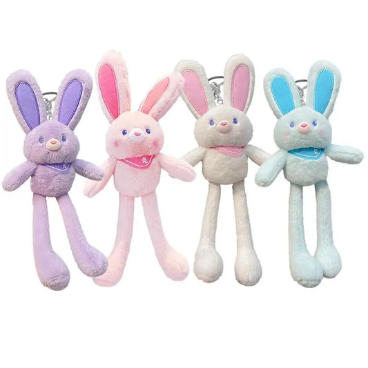 Pull The Rabbit Basket Stuffers Porte-clés Lapin Jouets en peluche Lapin à tirer Jouets en peluche doux Jouets en peluche anti-stress Jouet lapin anniversaire