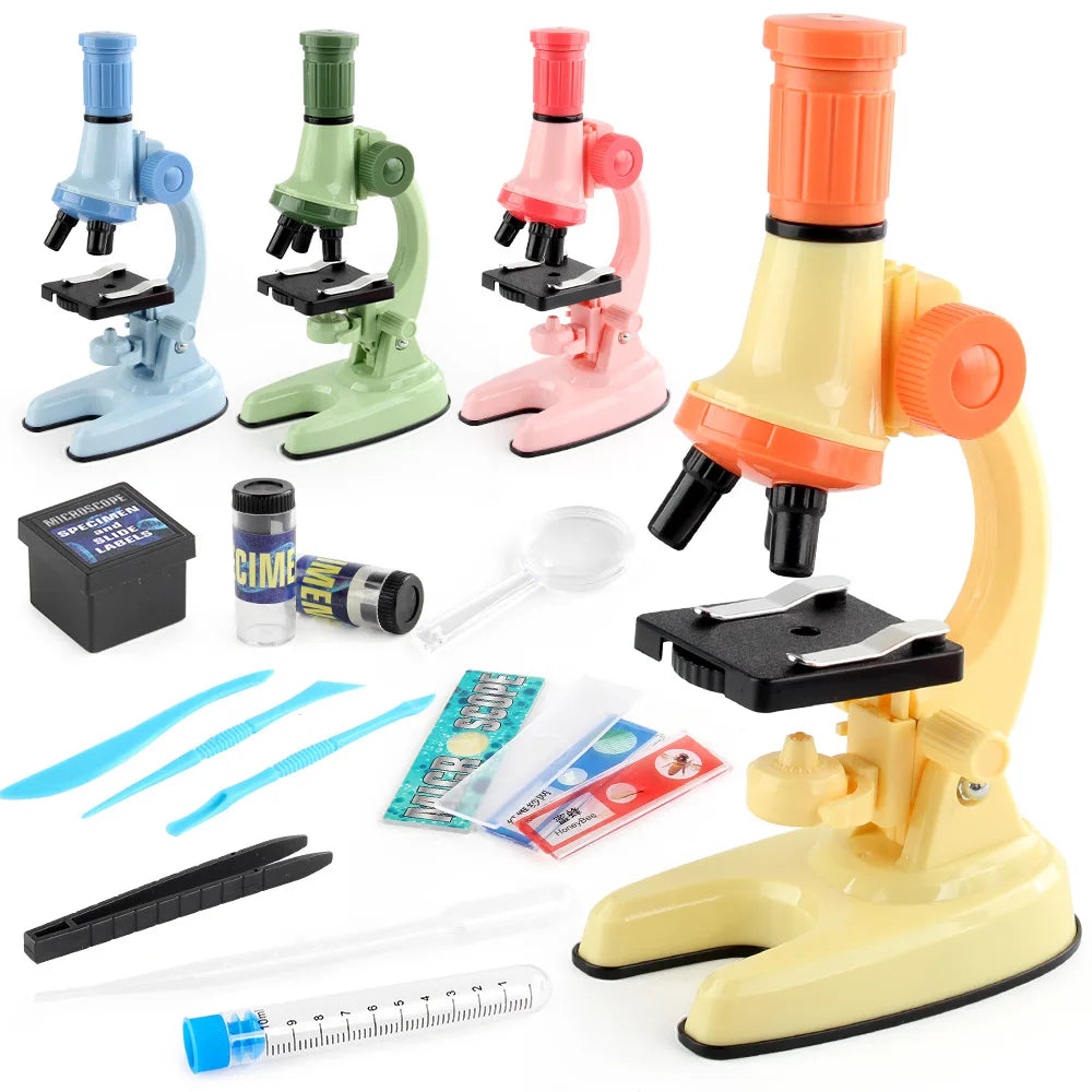 Microscope optique HD 100X/600X/1200X avec lumière LED pour la science et l'éducation des enfants, jouets éducatifs Montessori en biologie