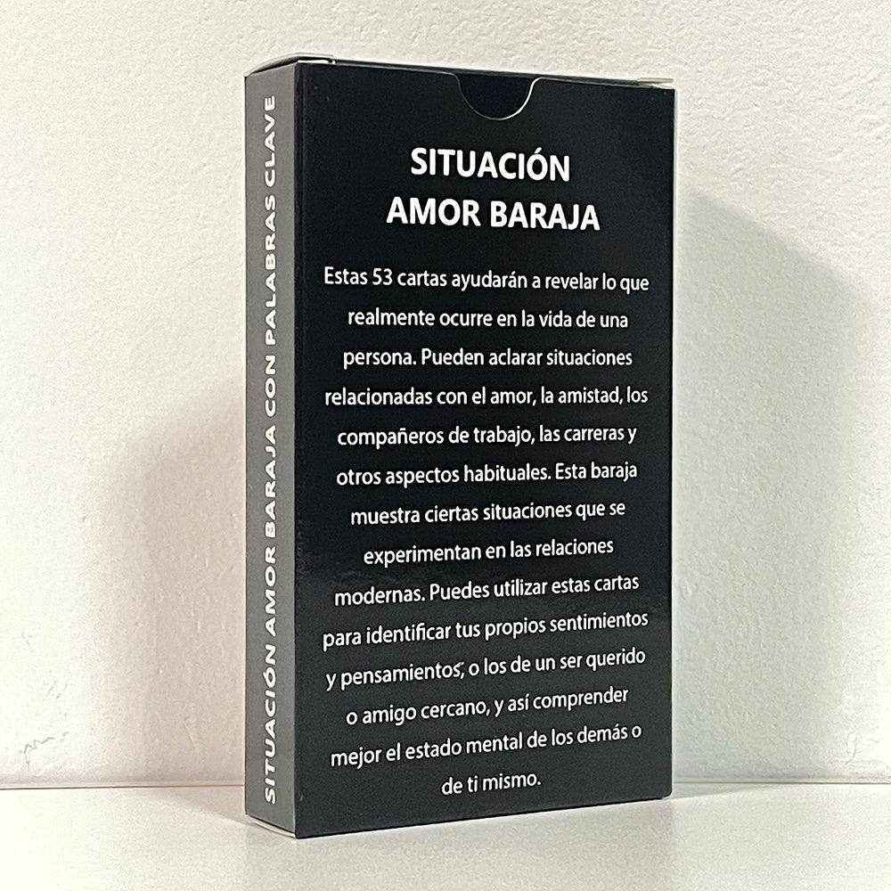 Cartas del Oráculo en Español, Baraja del Tarot del Amor, Baraja del Oráculo de Situaciones, Palabras Clave del Tarot para Principiantes, 12x7cm, 53 Cartas