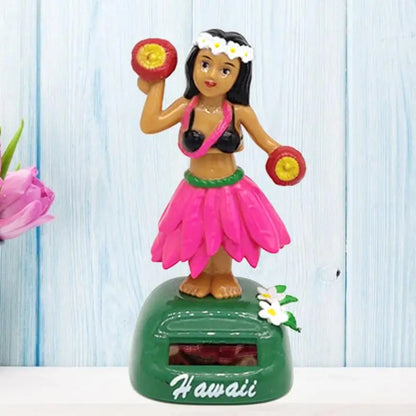 Tableau de bord solaire Hawaii Dancing Girl Décorations de tableau de bord de voiture Figurine dansante Jouet Hawaiian Hula Shaking Head Dancer Ornements