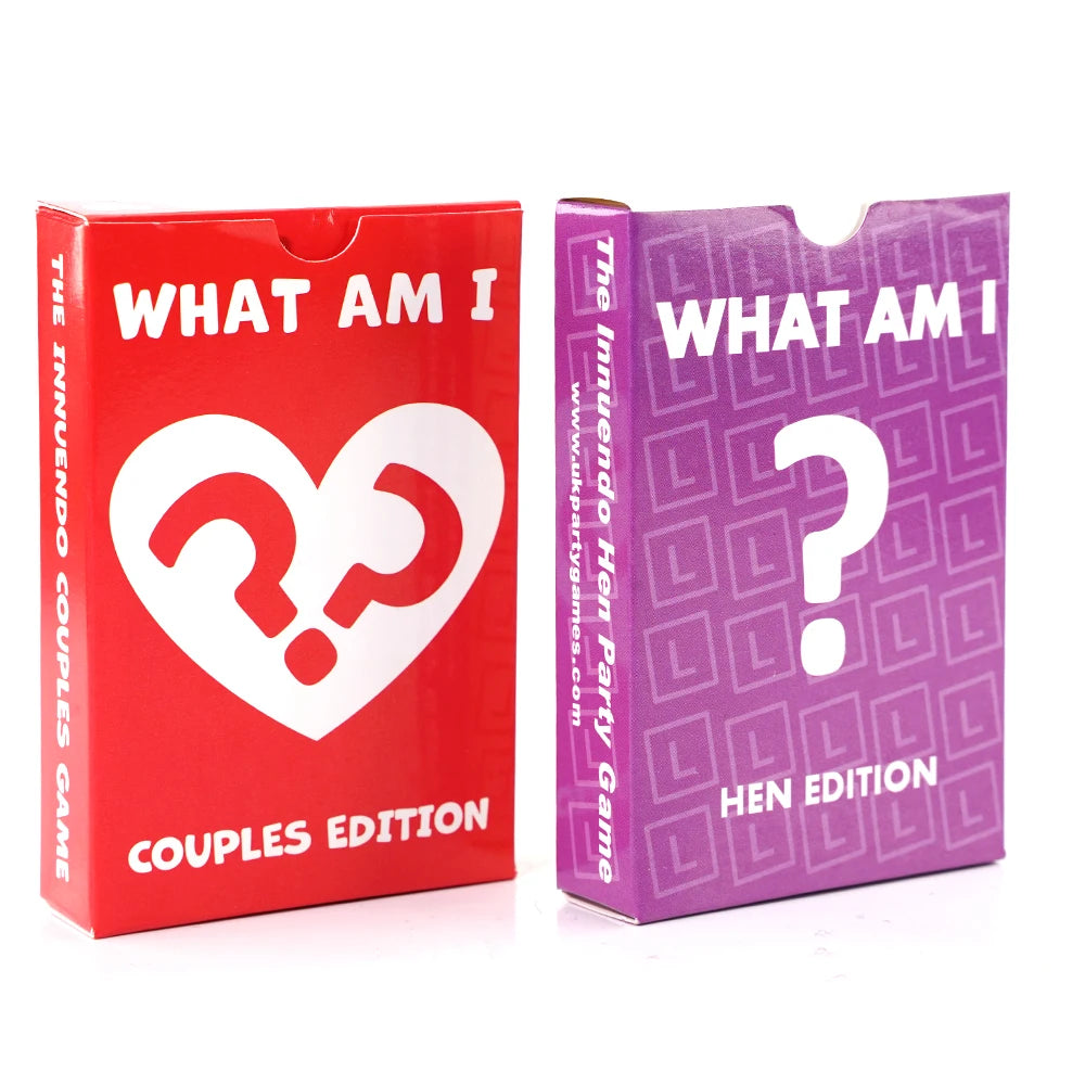 Jeu de cartes pour couples « Que suis-je » Cadeau de Saint-Valentin Femme Mari Petit ami Enterrement de vie de jeune fille Jeux de fête Que suis-je ? Boire si vous avez