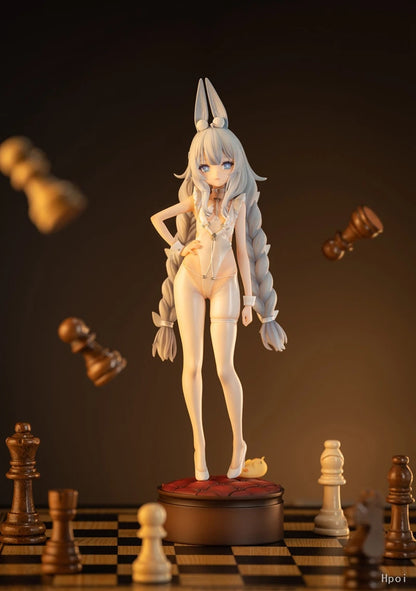 Figura de anime Azur Lane de 26 cm, MNF Le Malin, figura de acción de chica sexy, figura de Malin con cola de caballo doble, modelo coleccionable de PVC, muñeca de juguete