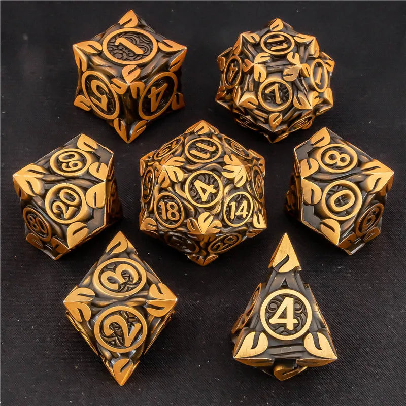 KERWELLSI Tree Root Dnd Metal Dice Set D&amp;D, D+D Polyédrique Dés Pour D dnd D Dungeon et Dragon Pathfinder Jeu de Rôle Dés