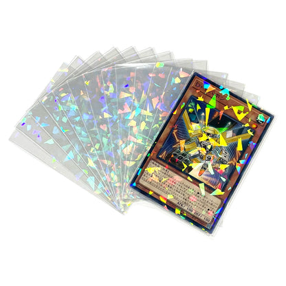 Lot de 100 pochettes holographiques pour cartes photo KPOP avec flash laser en pierres précieuses, film de protection pour cartes TCG, mignon et brillant