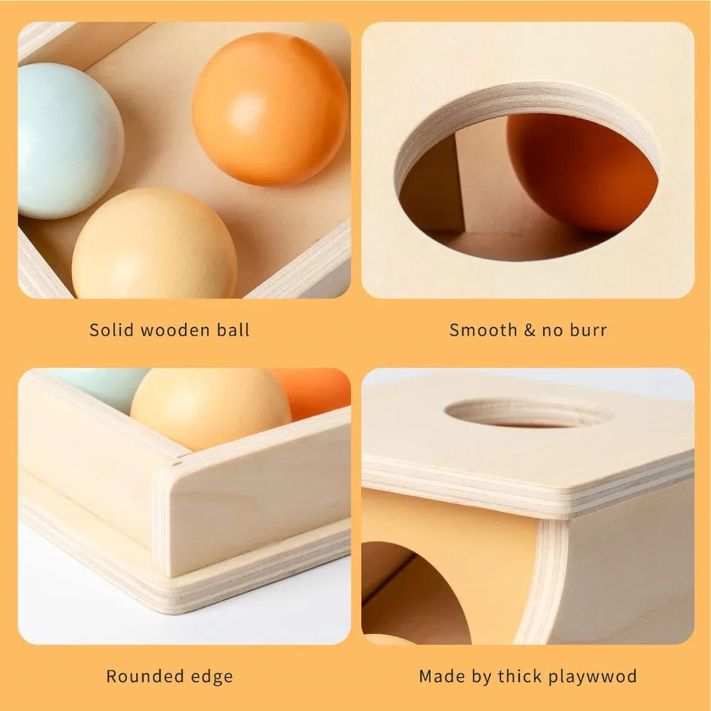 Montessori Infant Wooden Toys Coin Ball Busy Drum Color Shape Cognition Match Educational Sensory Toy Baby Teaching Aid Gifts