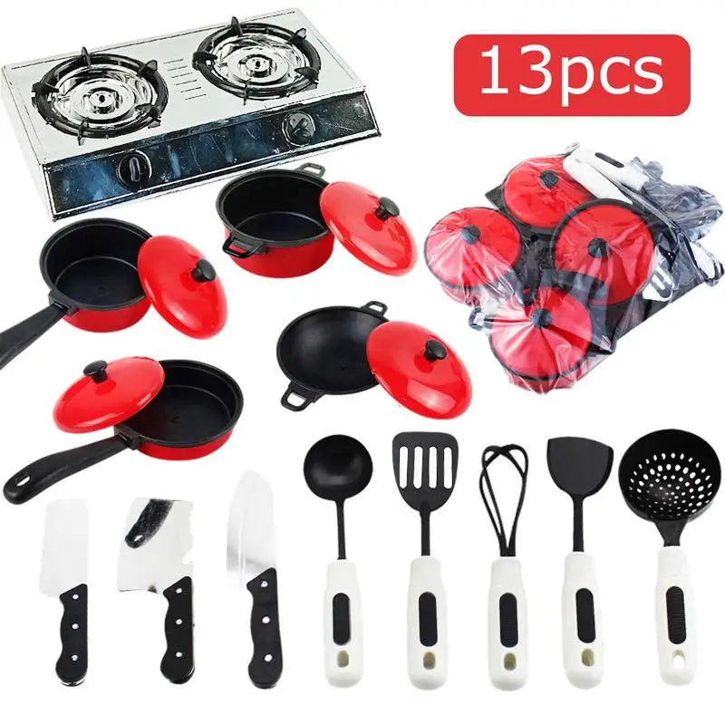 Accessoires de cuisine pour enfants Ensemble de jeu de cuisine pour tout-petits avec casseroles, poêles, ustensiles, ustensiles de cuisine, jouets, aliments pour enfants