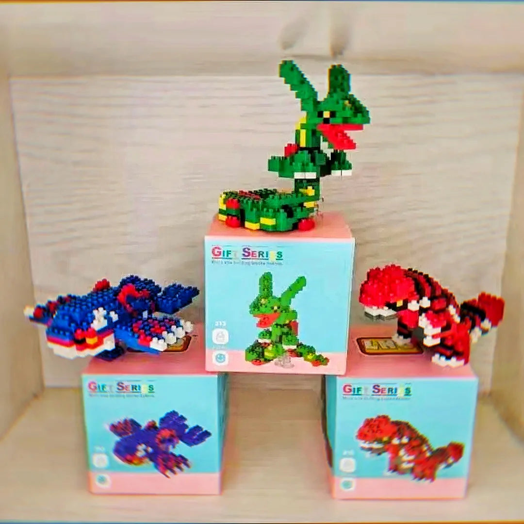 Pokémon Petits Blocs Nanoblock Charizard Kyogre Groudon Rayquaza Modèle Éducation Graphique Jouets pour Enfants Cadeau d'Anniversaire Jouets