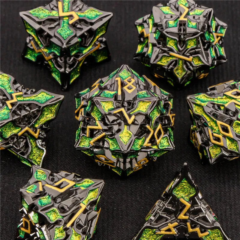 OUKELANWO DND Metal Dice Set D&amp;D, dés de jeu de rôle polyédriques Dungeon et Dragon, dés de jeu RPG D et D D20 D12 D10 D8 D6 D4