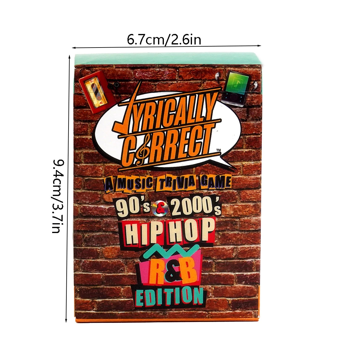 Jeu de cartes-questionnaire sur la musique hip-hop et R&amp;B des années 90 et 2000, aux paroles correctes, réunions de famille multigénérationnelles, soirée de jeu pour adultes