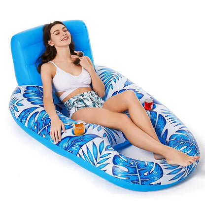 Floating Water Hammock Recliner Foldable Inflatable Swimming Air Mattress Inflatable float drainage Toy Float Lounge Rest Bed