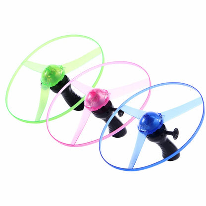 Disque volant à éclairage LED, hélice, hélicoptère, jouets, soucoupes volantes à ficelle, OVNI, toupie, jouets d'extérieur pour enfants, jeu amusant, sport