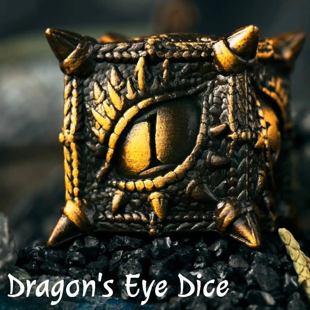 Ensemble de dés en métal Dragon's Eye Dice DND avec boîte 7 pièces Dés en métal polyédriques pour jeux DND Jeu de rôle D&amp;D Ensemble de dés kit de dés RPG