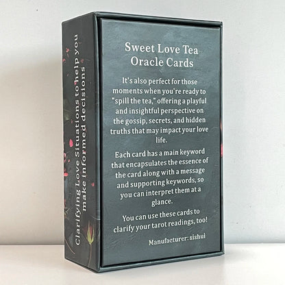 Baraja de tarot Sweet Love Tea Oracle Cards 12x7cm 78 cartas Palabras clave de profecía en caja Papel de 400 g/m² Tarot inglés