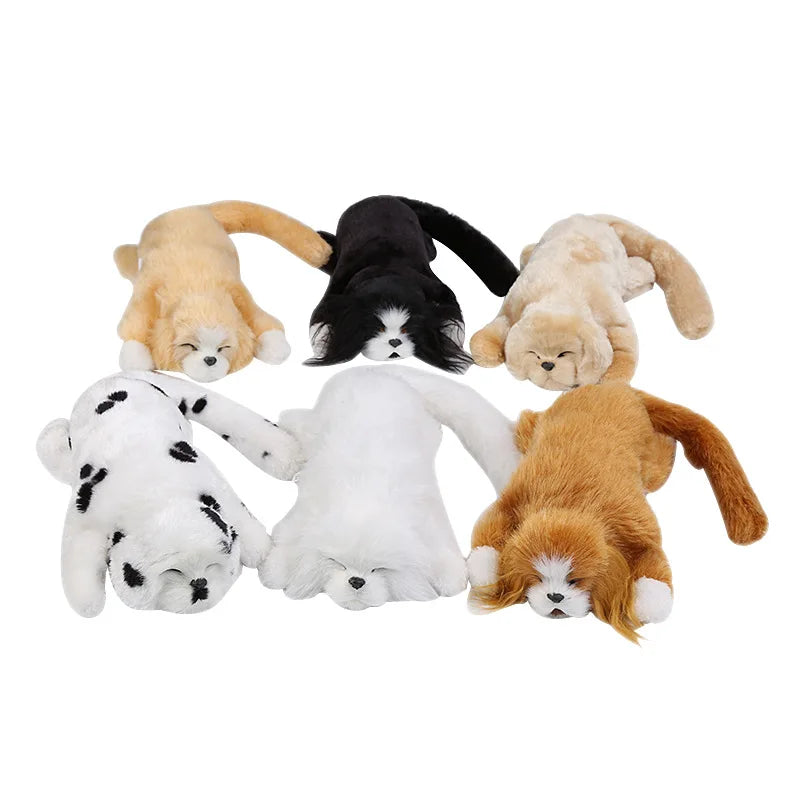 Poupée électrique en peluche réaliste à commande vocale, chat endormi, chat roulant en mouvement, compagnon interactif amusant, jouets pour animaux de compagnie