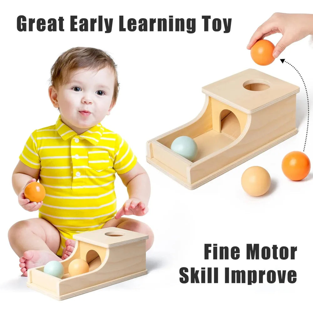 Montessori Infant Wooden Toys Coin Ball Busy Drum Color Shape Cognition Match Educational Sensory Toy Baby Teaching Aid Gifts