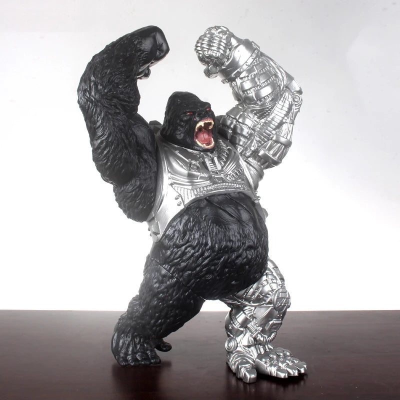 2024New Figura de acción mecánica de goma suave King Kong Modelo de gorila monstruo de batalla Juguete de decoración Regalo 5 articulaciones para mover