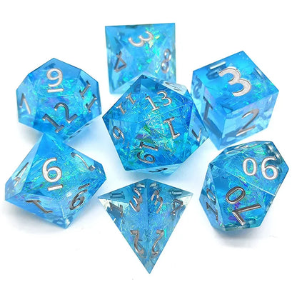 Juego de 7 piezas de resina para dados DND, juego de dados D&amp;D, D4, D6, D8, D10, D%, D12, D20, juegos poliédricos para juegos de mesa de mazmorras y dragones, MTG, RPG