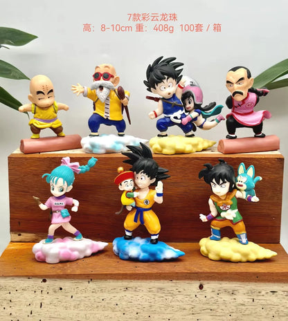 Dragon Ball 7pcs/set Characters on somersault clouds PVC Action Figure Model Collection Toy 8-10cm