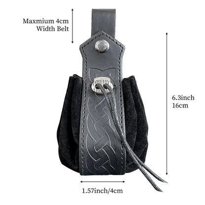 Dice Bag Artificial Leather Portable Drawstring Dice Wallet Keys Medieval Belt Bag Retro Men's and Women's Clothing Accessories