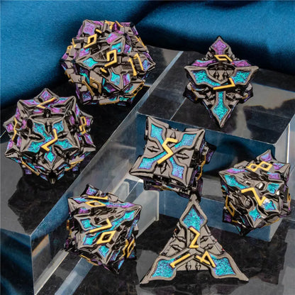 OUKELANWO DND Metal Dice Set D&amp;D, dés de jeu de rôle polyédriques Dungeon et Dragon, dés de jeu RPG D et D D20 D12 D10 D8 D6 D4