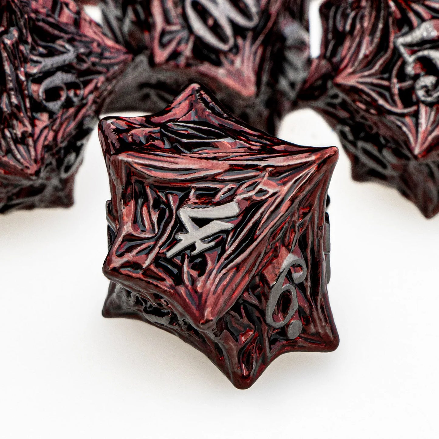 Ensemble de dés en métal Dnd Root Dice Red D+D Polyhedral pour D dnd D Dungeon and Dragon Pathfinder Jeu de rôle Dés lourds D20