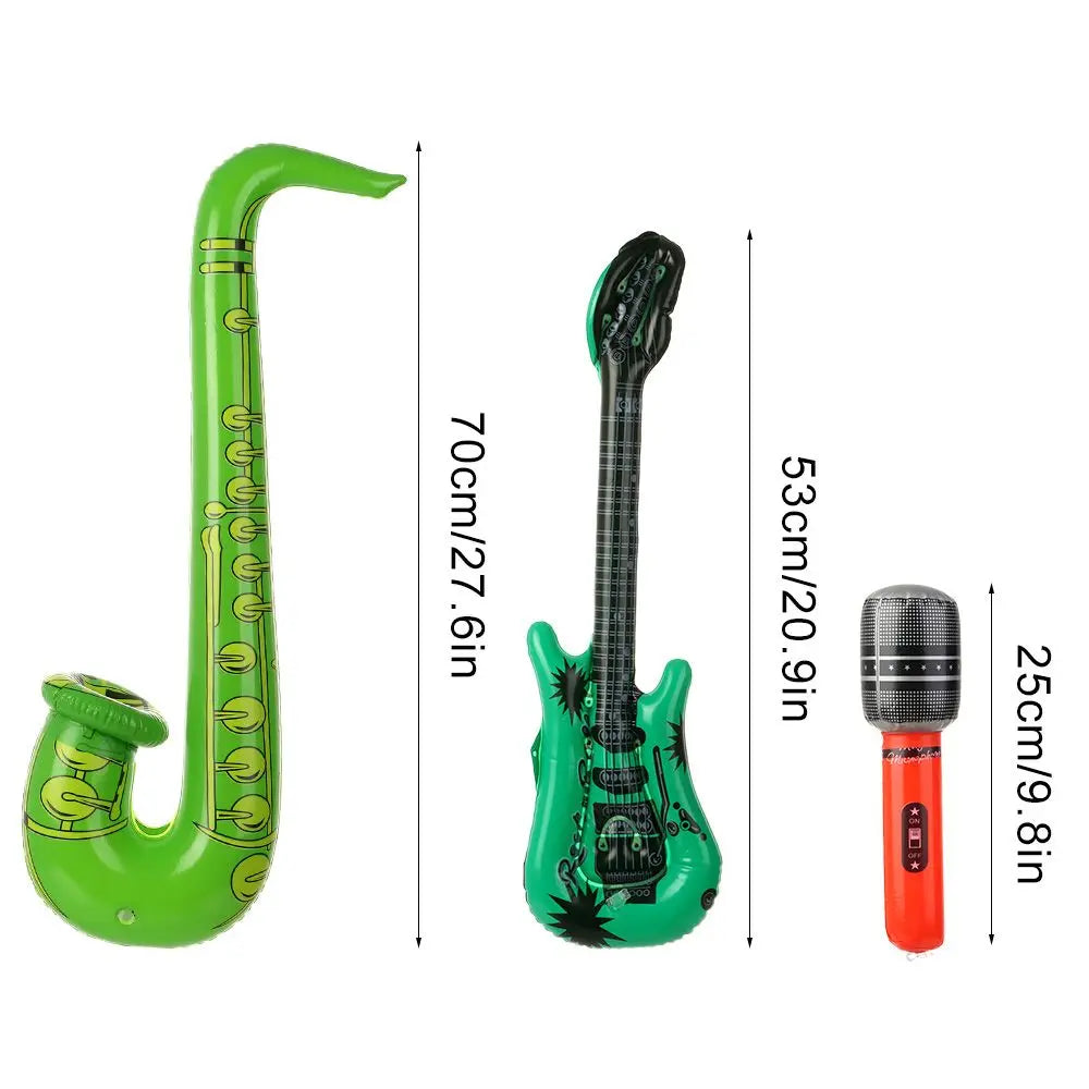 Lot de 15 instruments gonflables, jouets musicaux, ballons, instruments de simulation, guitares, saxophones, microphones, jouets de fête