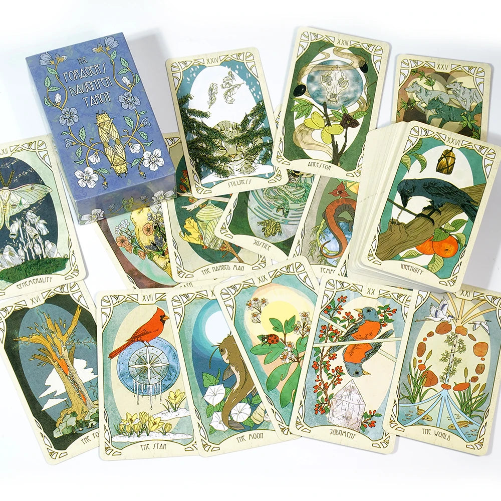 Jeu de tarot divinatoire Forager's Daughter inspiré de la nature et imprégné d'un riche symbolisme 83 cartes Guide sans papier