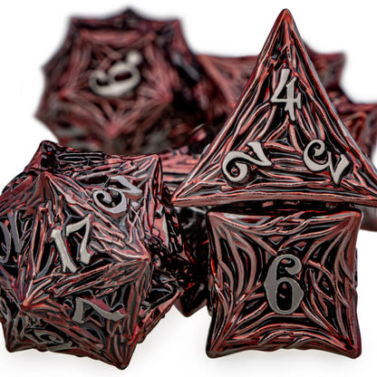 Ensemble de dés en métal Dnd Root Dice Red D+D Polyhedral pour D dnd D Dungeon and Dragon Pathfinder Jeu de rôle Dés lourds D20