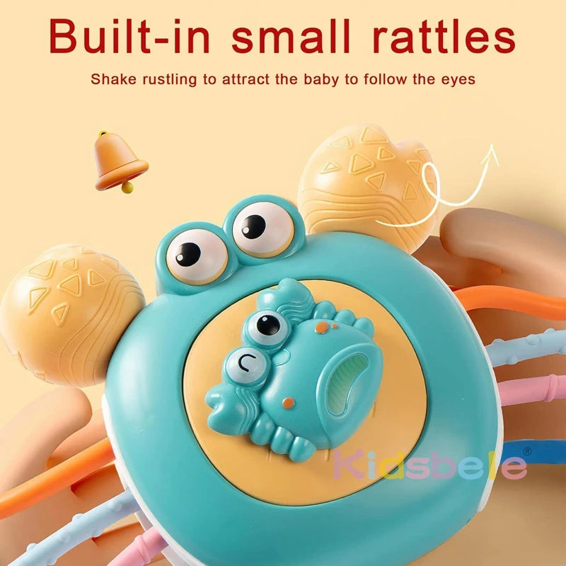 Crab Shape Milk Bottle Shape Montessori Toys eething Toy Grip Training Educational Rattle Teether Baby Pulling Sensory Toy