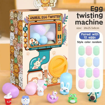 Children Gashapon Machine Mini Claw Arcade Crane Cartoon Doll Blind Box Egg Twisting DIY Educational Games Toys for Kids Gifts