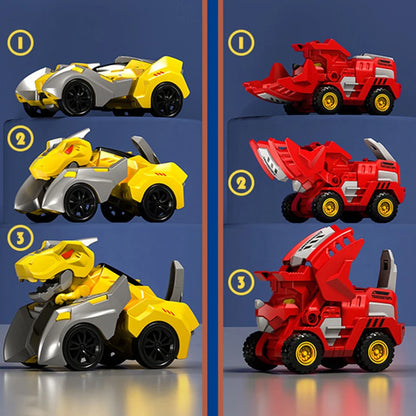 2 en 1 transformable dinosaurio coche deformación juguetes inercial deslizante dinosaurio transformación automática figuras robot fundición juguete niños regalo