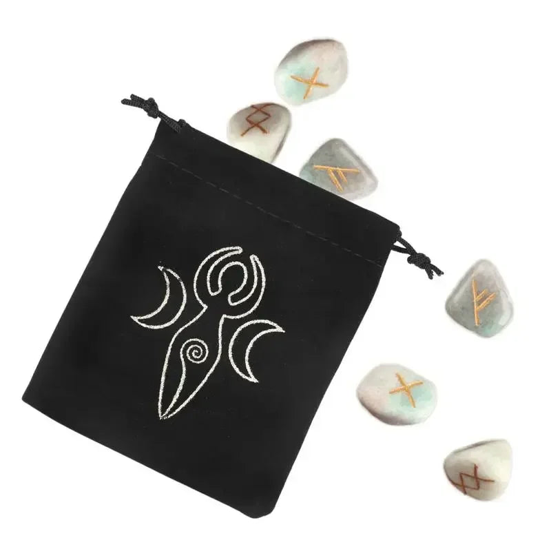 Sac de rangement en flanelle pour cartes de tarot, pentagramme noir, mystique, magique, divination, rune, jeu de société, dés, jouets, bijoux, cordon de serrage