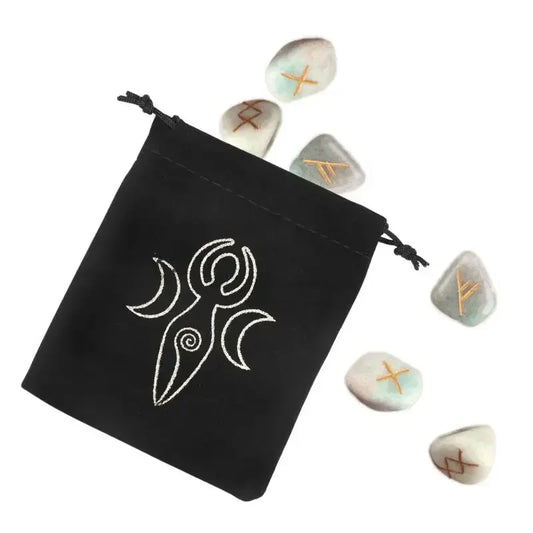 Bolsa de franela para cartas del tarot, bolsa de almacenamiento con cordón para juegos de mesa, dados, juguetes, adivinación, runas, pentagrama negro, místico, mágico