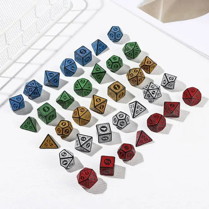 Juego de dados de 7 dados multicaras para juegos de rol, dados poliédricos D4 D6 D8 D10 D12 D20 para juegos de rol, accesorios DND