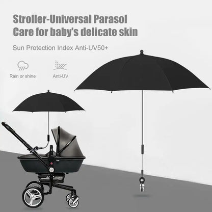 Parasol de poussette portable pour bébé, parapluie universel étanche avec pince réglable à 360 degrés pour chariot, vélo, fauteuil roulant