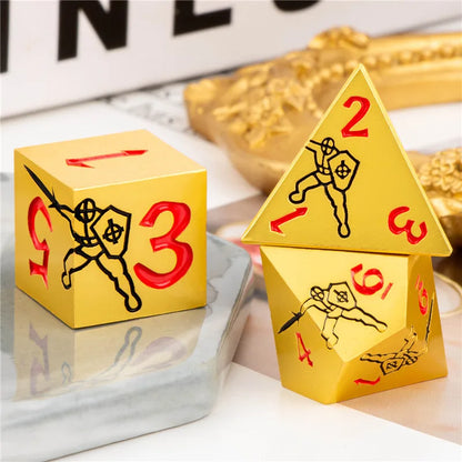 KERWELLSI DND Metal Dice Set D&D, Polyhedral Dungeon and Dragon D and D Dice, Handmade Role Playing Dice D20 D12 D10 D8 D6 D4