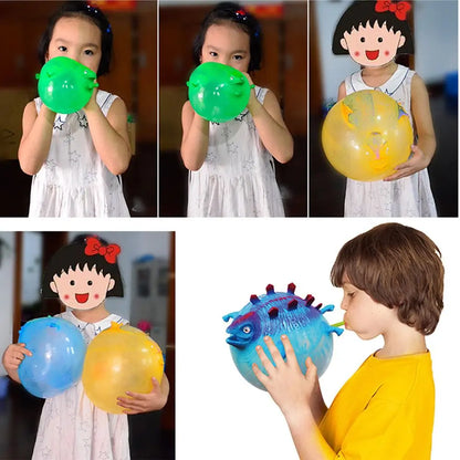 Globo inflable divertido para aliviar el estrés para niños, juguete de animales, pelota para apretar, dinosaurio que sopla