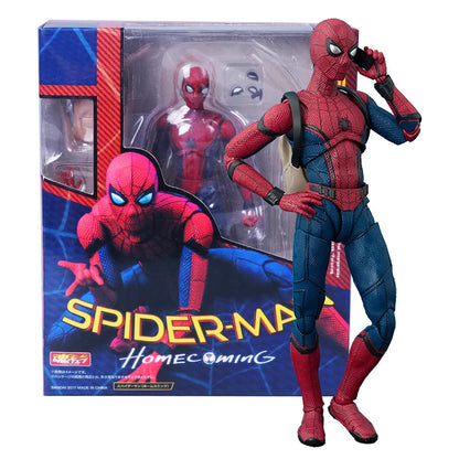 Figurines de Spider-Man: Homecoming de Shf Avengers, modèle mobile, figurine d'action Marvel Peter Parker, jouets de collection en PVC pour cadeaux pour enfants