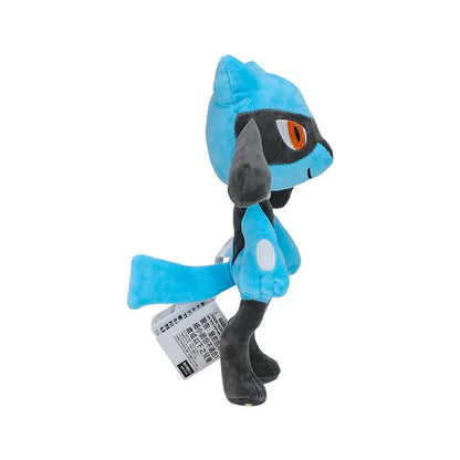 Lote de 5 unidades de peluches de Pokémon Lucario de 26 cm, juguetes Riolu de Anime, peluches brillantes, bonitos y suaves, regalos de cumpleaños