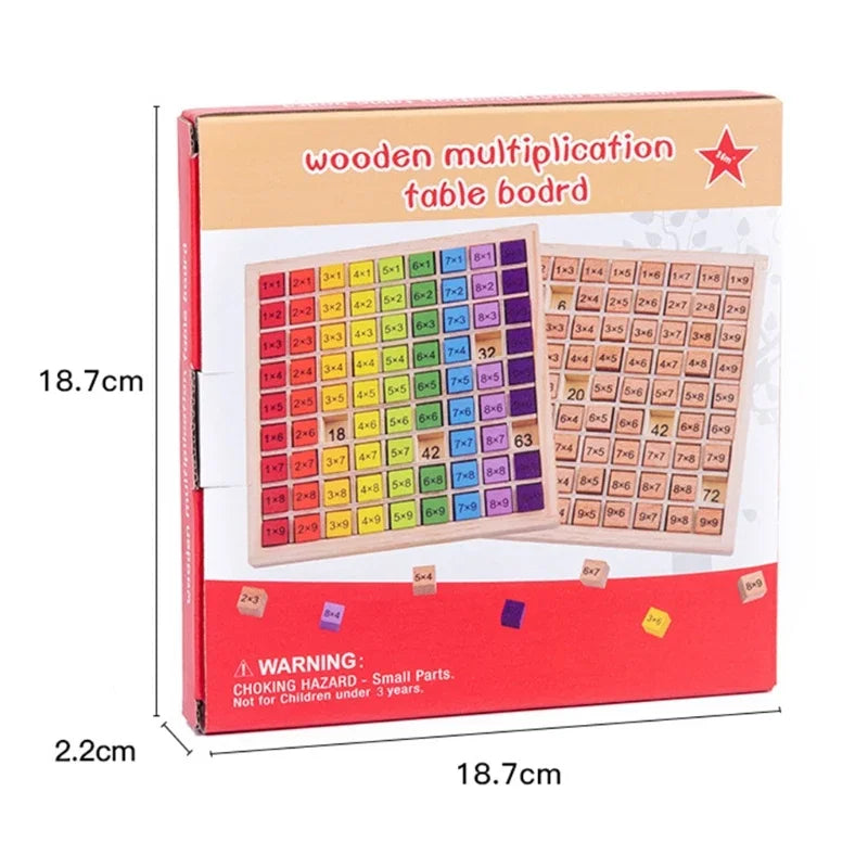 Montessori wooden toys for children, 99 times tables, math and arithmetic teaching AIDS, children's board games