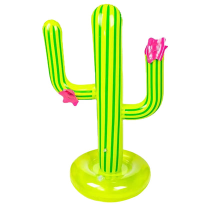 Accessoires de piscine extérieure Ensemble de jeu de lancer d'anneaux de cactus gonflable Jouets de piscine flottants Fournitures de fête de plage Bar de fête Voyage