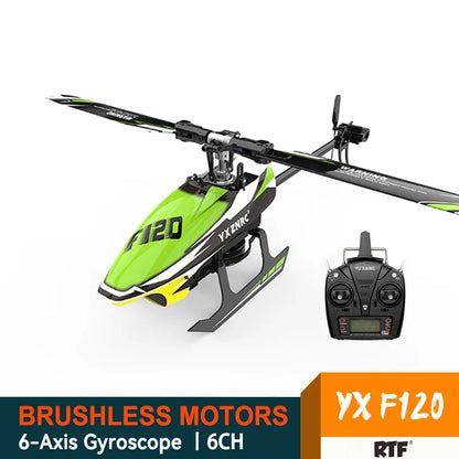 YXZNRC F120 2.4G 6CH 6 axes Gyro 3D6G moteur sans balai à entraînement direct Flybarless RC hélicoptère modèle compatible avec FUTABA S-FHSS