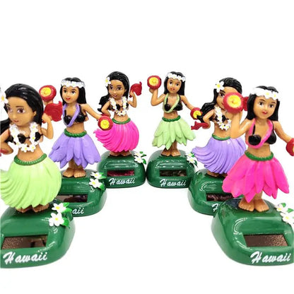 Tableau de bord solaire Hawaii Dancing Girl Décorations de tableau de bord de voiture Figurine dansante Jouet Hawaiian Hula Shaking Head Dancer Ornements