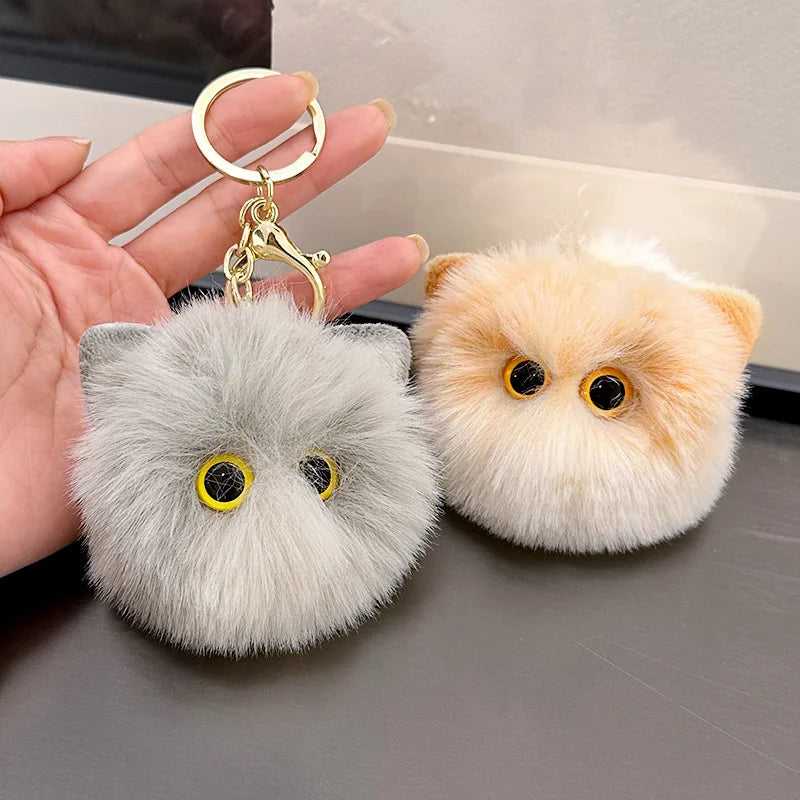 Lindo llavero de gato de peluche, muñeco de dibujos animados, juguete colgante, llavero para mujeres y niñas, adorno para bolso, llavero de coche, regalos para niños, accesorios